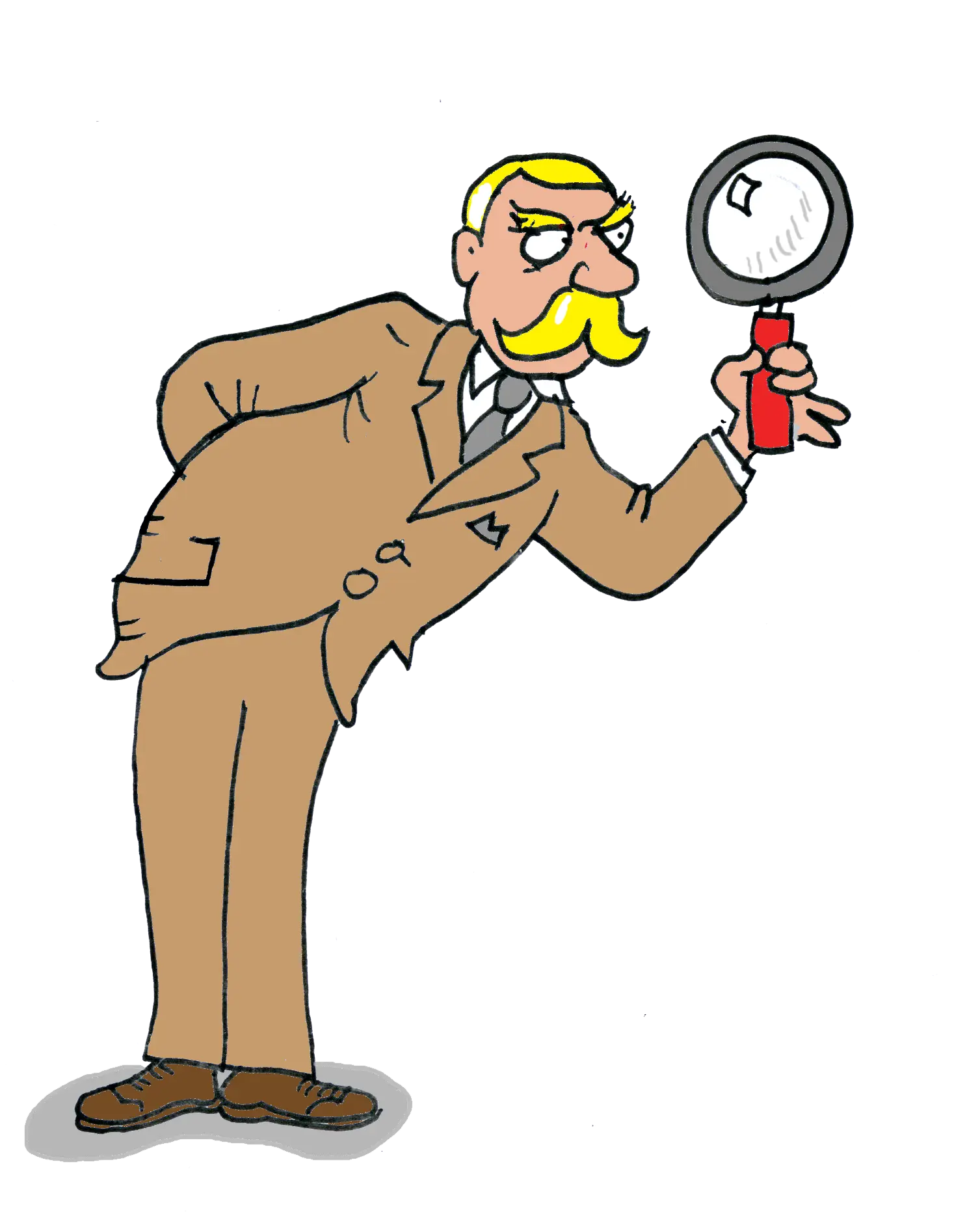 Keith holding a magnifying glass